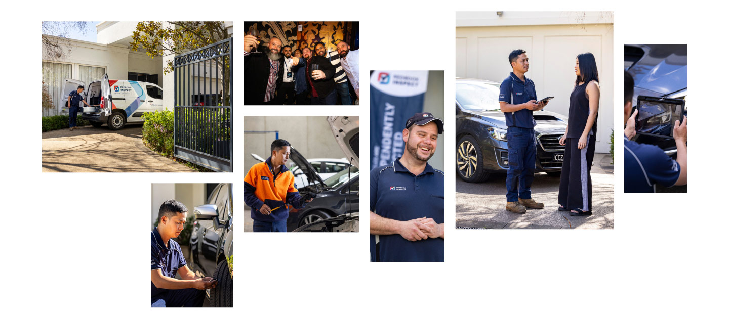 An inspector inspecting a car