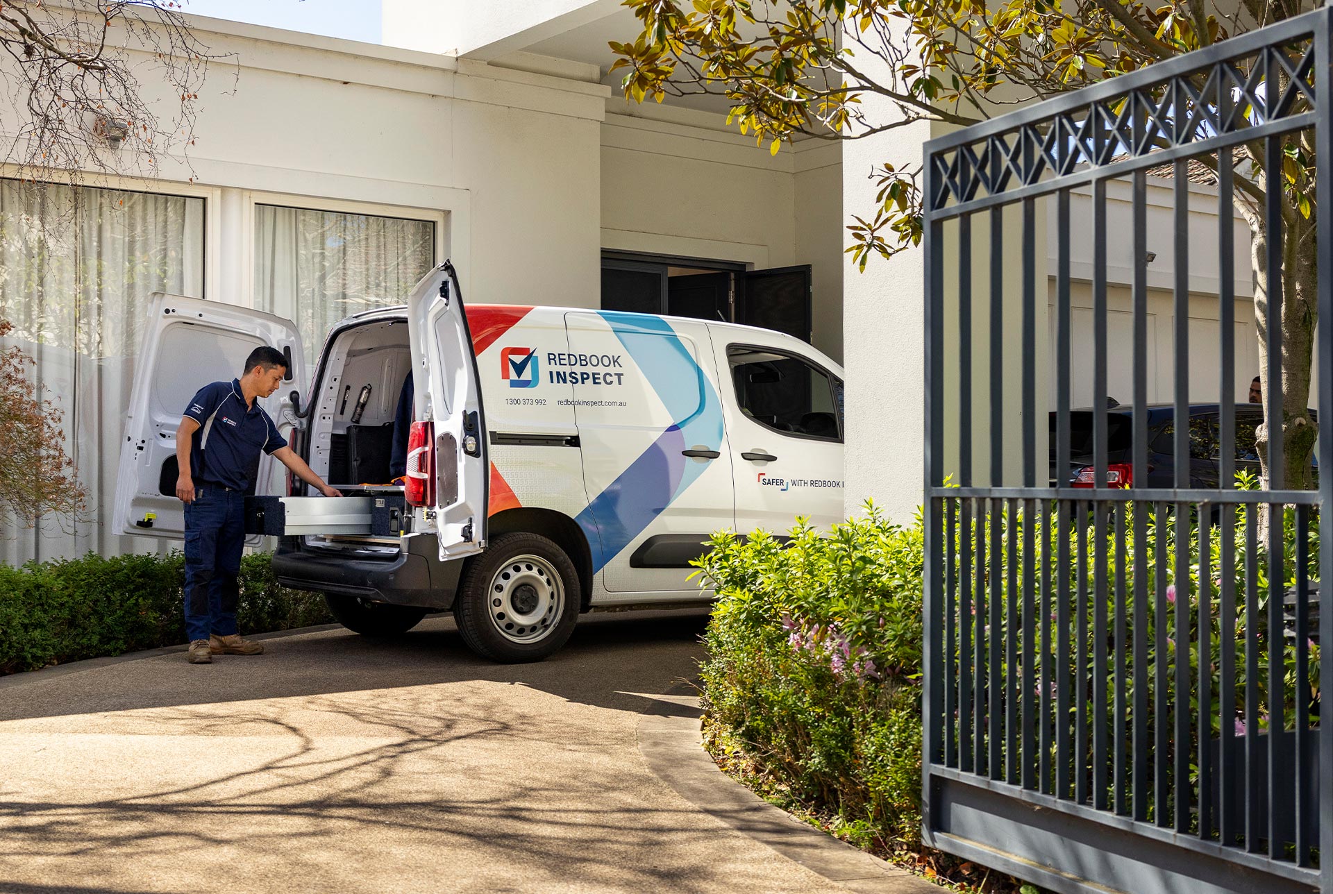 An inspector inspecting a car